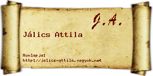 Jálics Attila névjegykártya