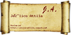 Jálics Attila névjegykártya